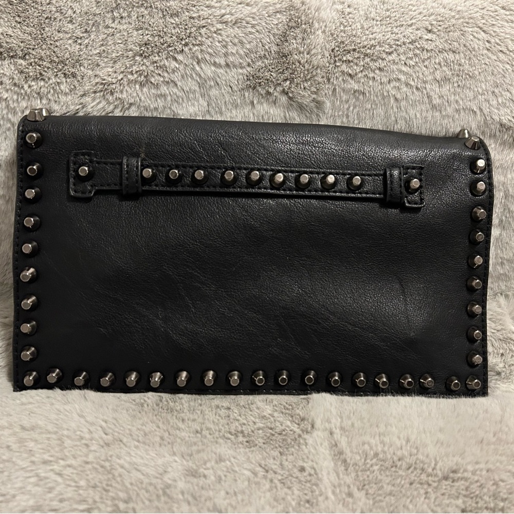 Melie Bianco black studded clutch with removable strap *pre owned!*